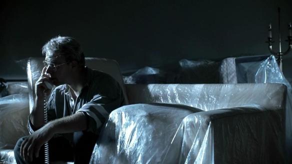 Crowe's phone calls took place in less scenic locales.